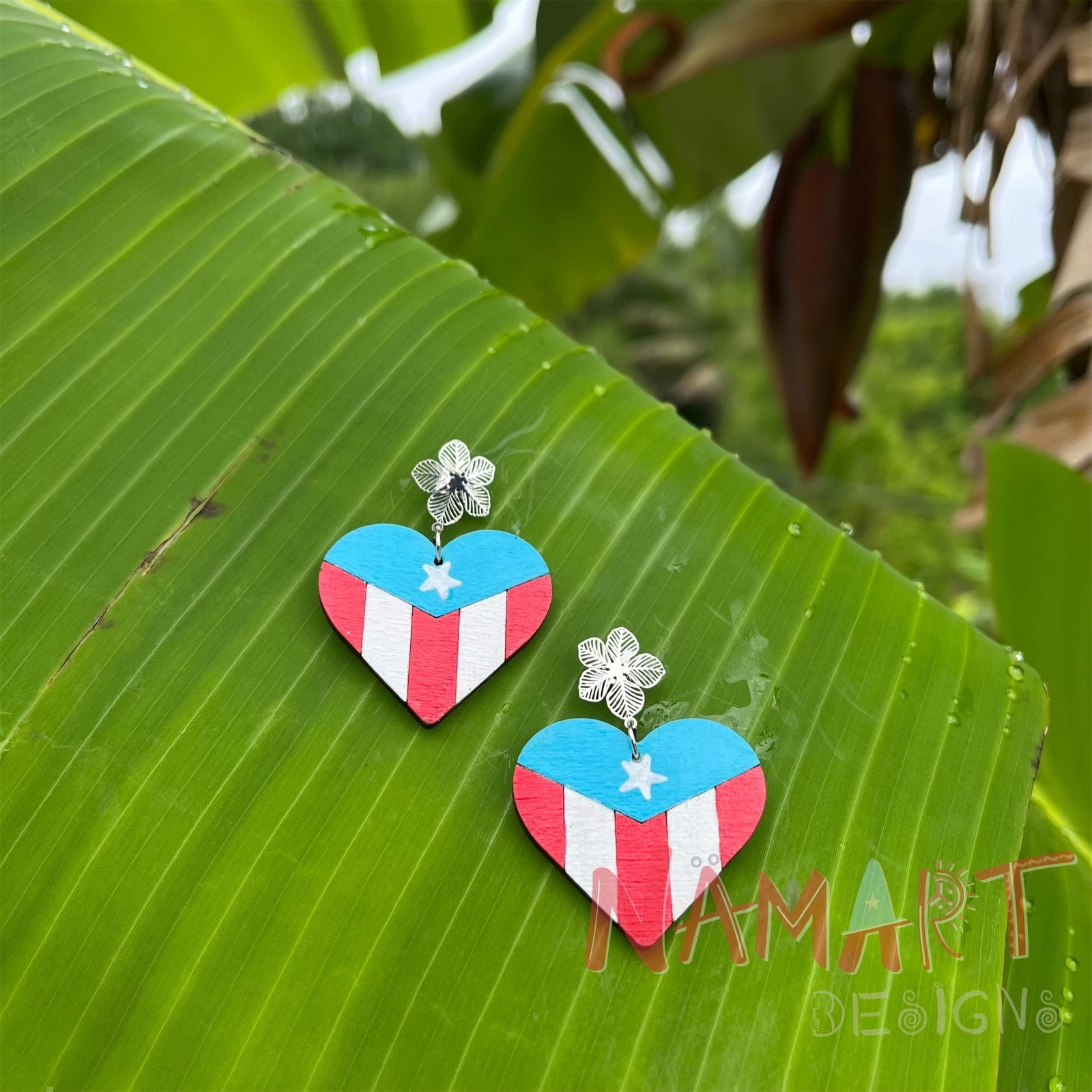 1.2” Solid Boricua d Corazon Earrings