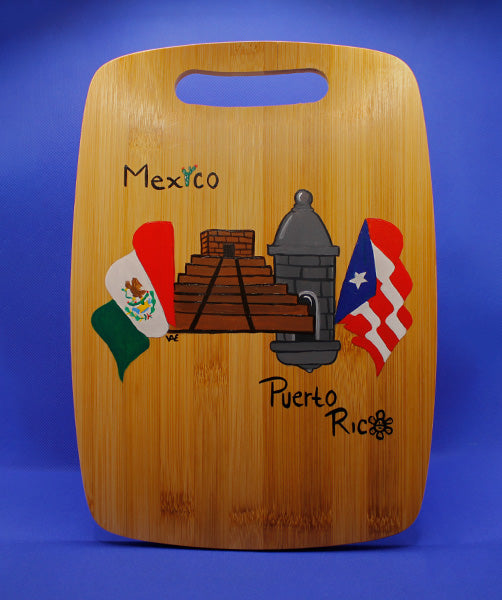 Mi Cocina Puertorriqueña Laser Engraved Maple Cutting Board Puerto Rico  Island Silhouette Flag Multiple Sizes 