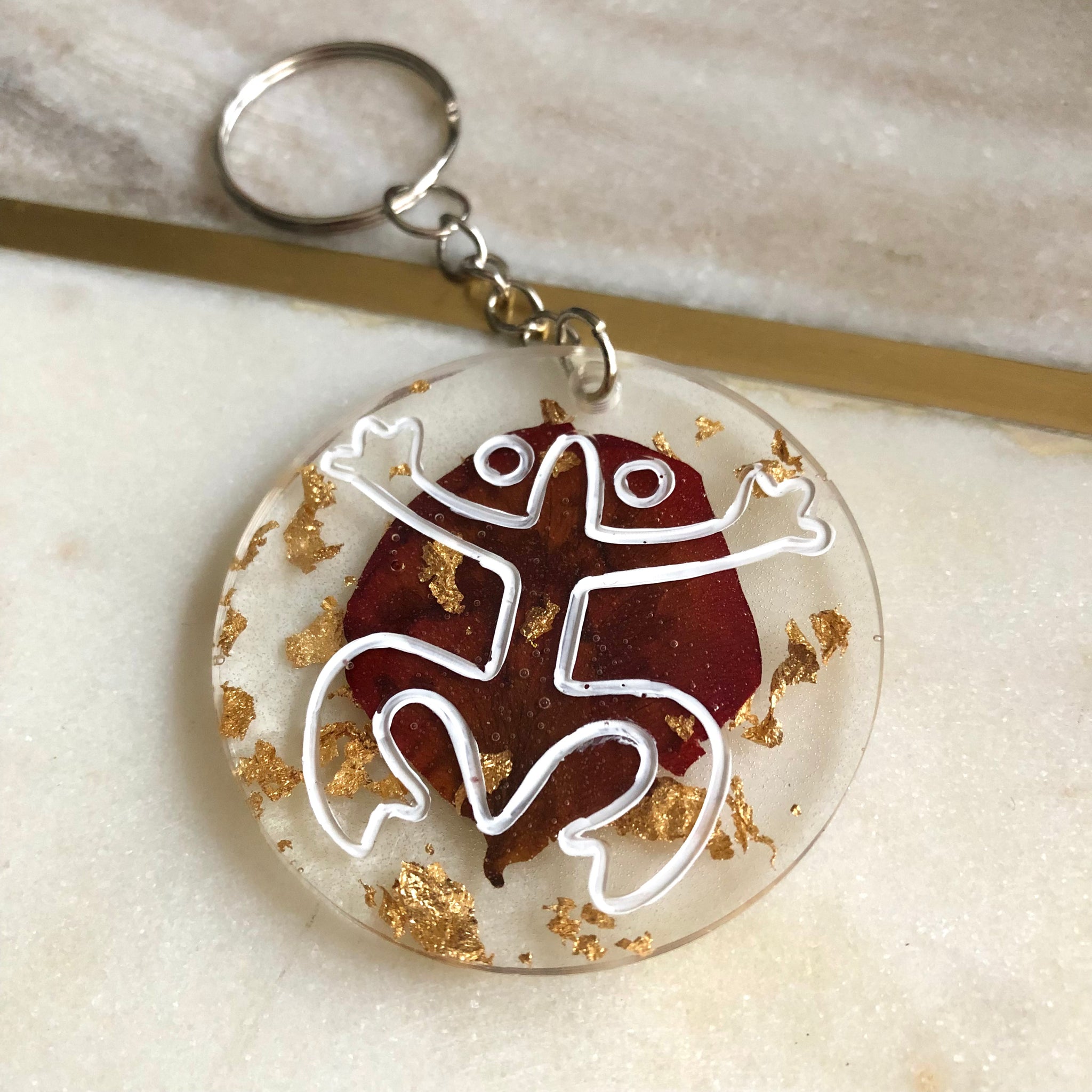 Rose 2025 gold keychain